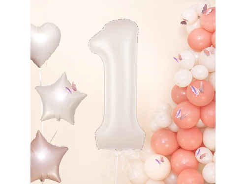 Balon din folie crem numărul 1 - 100 cm - 1 buc.