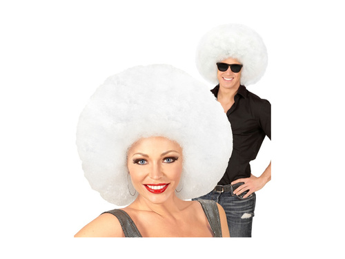 Peruca afro albă de calitate mare