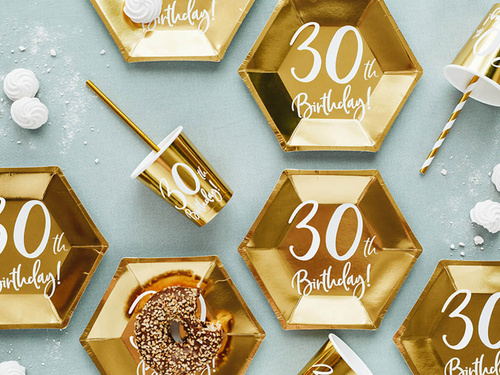 Cupe 30 de zile de naștere Cupe 30 de zile de naștere! aur - 220 ml - 6 buc.