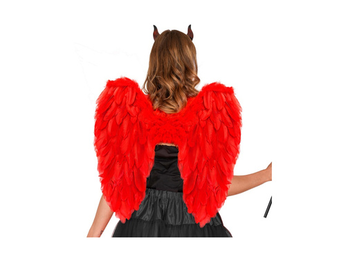 Aripi de pene pliabile roșii 50×50 cm