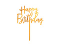 Plexiglas tort topper Happy Birthday aur - 1 buc.
