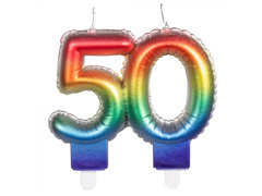 Lumânare aniversară 50 de ani culoare 50 - fifty