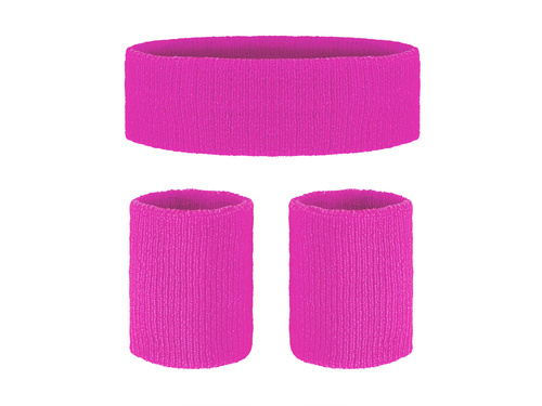 Disco 80s neon roz brățări - 3 buc.