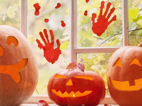 Mâini pătate de sânge gel autocolante