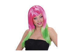 Peruca roz și verde în două tonuri