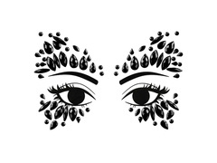 Cristale de față autoadezive negru - 1 op.