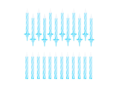 Lumânări de ziua de naștere albastre - 6 cm - 24 buc.