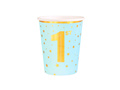 Pahare de hârtie albastre pentru ziua de naștere - 220 ml - 6 buc.