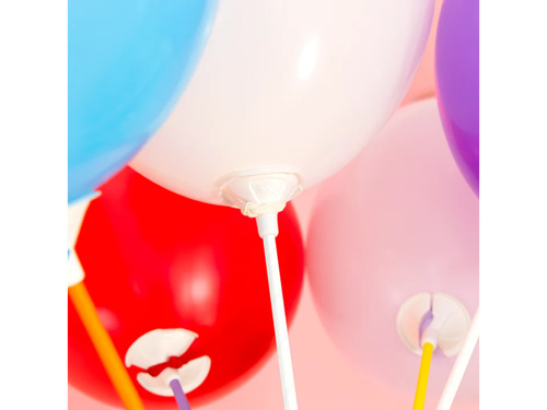 EKO Bețe de hârtie cu dopuri pentru baloane - alb - 100 buc.