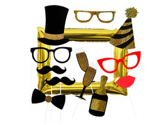 Recuzită foto + ramă balon folie - 13 buc.