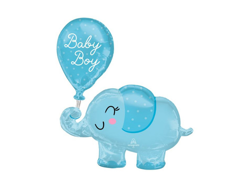 Baby Boy elefant albastru balon de folie - 73 x 78 cm - 1 buc.
