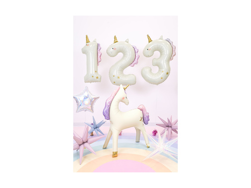 Unicorn balon de folie numărul 3 - 93 cm - 1 buc.