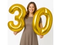 Baloane din folie numărul 30 auriu - 86 cm - 2 buc.