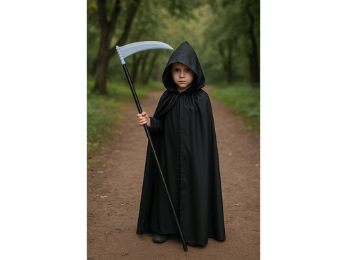 Pelerină cu glugă neagră