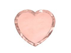 Farfurii cu inimă din aur roz - 21 cm - 6 buc.