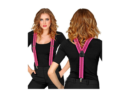 Bretele roz neon cu volane