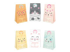 Pungi de hârtie Cats - 6 buc.