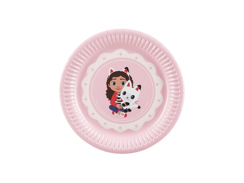 Farfurii de hârtie pentru aniversarea casei pisicii lui Gabi - 18 cm - 6 buc.