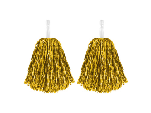 Pompoane aurii metalice pentru majorete - 2 buc.