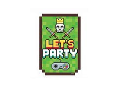 Let's Party Game On invitații aniversare - 6 buc.