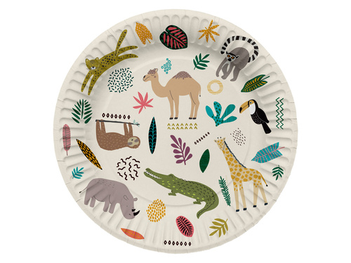 Farfurii aniversare Zoo - 23 cm - 8 buc.