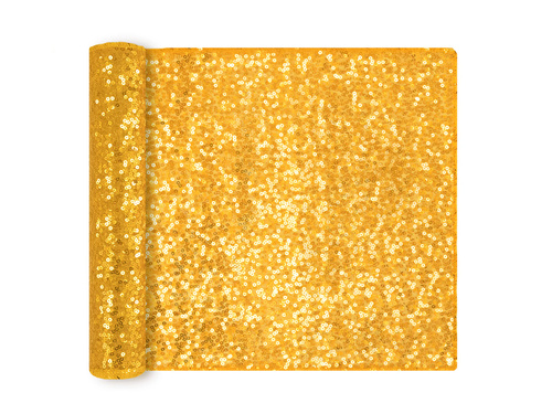 Decorațiune de masă cu paiete - auriu - 28 cm x 2 m - 1 buc.