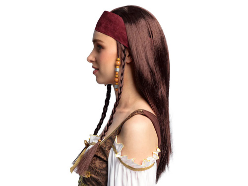 Peruca de pirat cu bandana maron