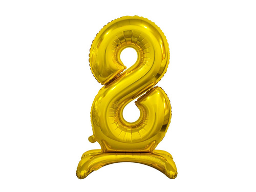 Balon din folie în picioare numărul 8 auriu - 74 cm