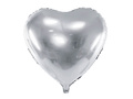 Balon din folie cu inimă argintie - 61 cm - 1 buc.