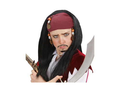 Peruca Piratul din Caraibe cu bandană și mărgele