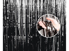 Perdea - perdea ușă negru metalic - 90 cm x 240 cm