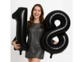 Baloane din folie numărul 18 negru - 86 cm - 2 buc.