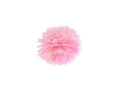 Decorațiuni florale suspendate cu pom-pom - j. roz - 25 cm - 1 buc.