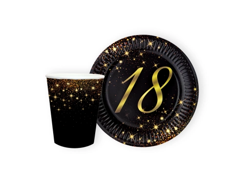 Set de hârtie strălucitoare pentru petrecerea celei de-a 18-a aniversări - 24 buc.