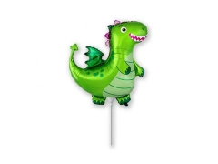Balon de folie Dragon verde pentru băț - 36 cm - 1 buc.