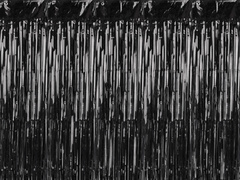 Perdea - perdea ușă negru metalic - 2,5 m x 90 cm