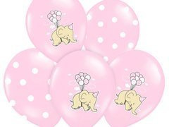 Baloane imprimate pentru fete "Elefant" - 30 cm - 50 buc.