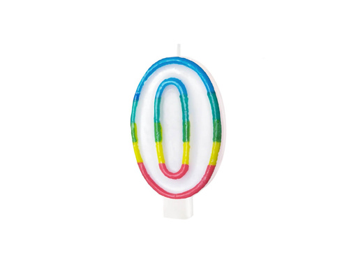 Lumânări numerice cu o margine colorată numărul 10 - 8,5 cm - 2 buc.