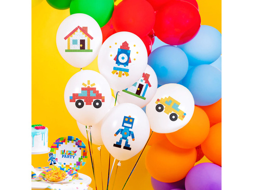 Baloane din latex Blocuri - 30 cm - 6 buc.