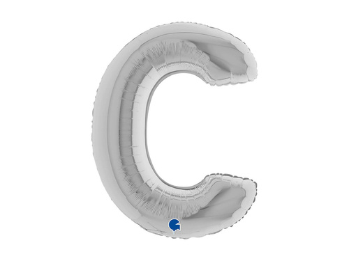 Balon din folie litera C argintiu - 40" - 1 buc.