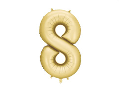 Balon din folie auriu numărul 8 - 86 cm - 1 buc.