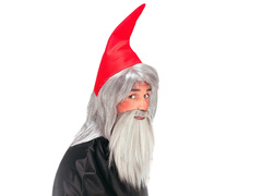 Pălărie roșie cu barbă de gnom - 1 buc.