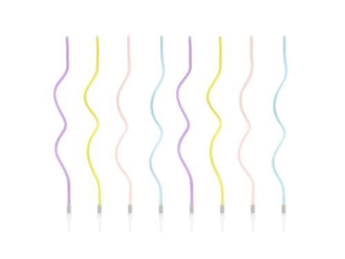 Lumânări răsucite pastelate - 14 cm - 8 buc.