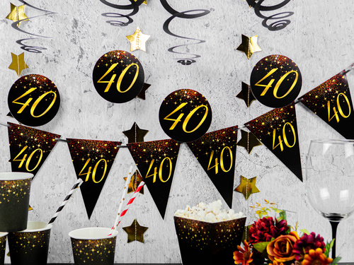 Pandantiv decorativ strălucitor pentru patruzeci de ani - 6 buc.