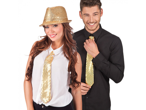 Cravată cu paiete aurii - 1 buc.