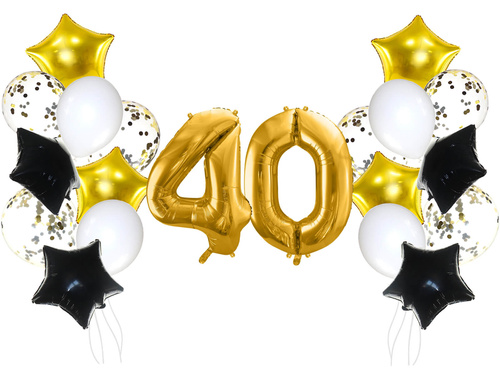 Set de baloane pentru anii '40 aurii și negre - 21 buc.