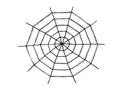 Pânză de păianjen neagră mare - 150 cm - 1 buc.