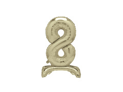 Balon din folie în picioare numărul 8 auriu - 76 cm - 1buc.