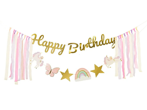 Happy Birthday Unicorn banner - 230 cm - 1 buc.