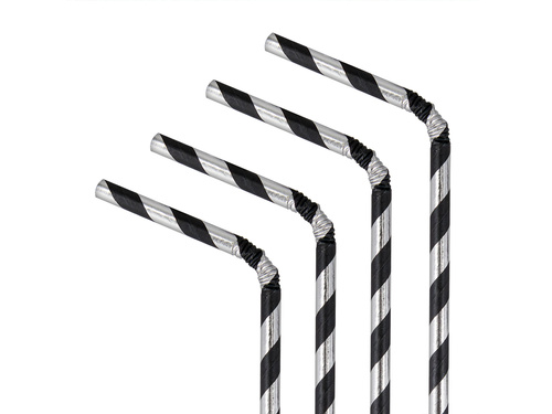 Paie de hârtie cu dungi - 19,5 cm - 10 buc.